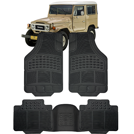 Jogo Tapete Automotivo 5 Peça Borracha PVC + Tunel Toyota Bandeirante