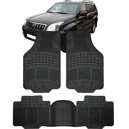 Jogo Tapete Automotivo 5 Peça Preto Borracha PVC + Tunel Toyota Prado