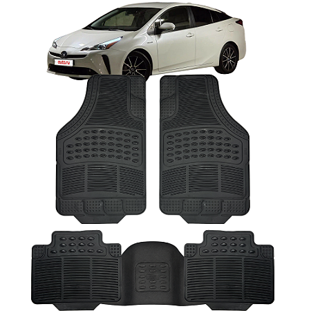 Jogo Tapete Automotivo 5 Peça Preto Borracha PVC + Tunel Toyota Prius