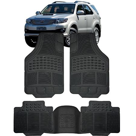 Jogo Tapete Automotivo 5 Peça Preto Borracha PVC Com Tunel Toyota SW4
