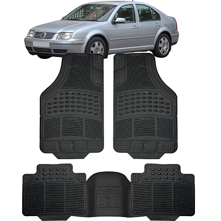 Jogo de Tapete Automotivo 5 Peça Preto Borracha PVC Com Tunel Vw Bora