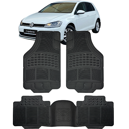 Jogo Tapete Automotivo 5 Peça Preto Borracha PVC + Tunel Golf Após 1998
