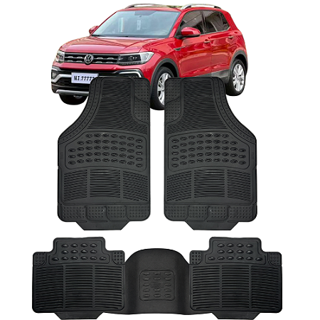 Jogo Tapete Automotivo 5 Peça Borracha PVC + Tunel Volkswagen T-Cross