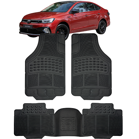 Jogo Tapete Automotivo 5 Peça Borracha PVC Com Tunel Volkswagen Virtus