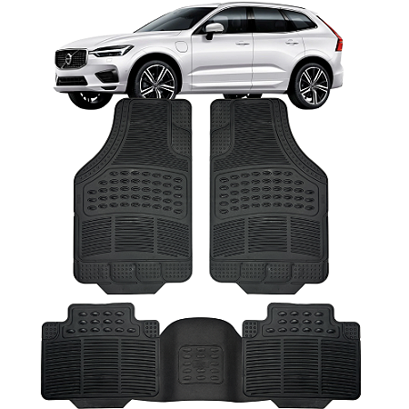 Jogo Tapete Automotivo 5 Peça Preto Borracha PVC Com Tunel Volvo XC60