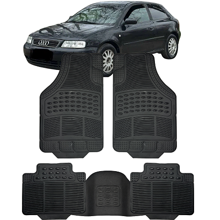 Jogo Tapete Automotivo 5 Peça Borracha PVC Com Tunel Audi A3 Até 2002