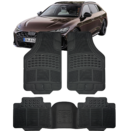Jogo de Tapete Automotivo 5 Peça Preto Borracha PVC Com Tunel Audi A6