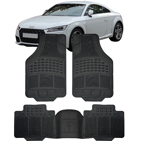 Jogo de Tapete Automotivo 5 Peça Preto Borracha PVC Com Tunel Audi TT