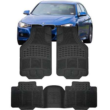 Jogo de Tapete Automotivo 5 Peça Preto Borracha PVC Com Tunel Bmw 316i