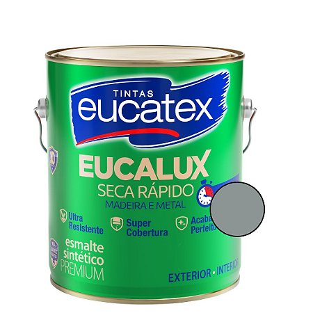 Esmalte Sintético Eucalux Cinza Médio Brilhante- 3,60L - Eucatex