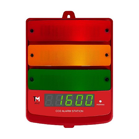 AS-2 - Estação de alarme audio/visual de CO2 com indicador de LED