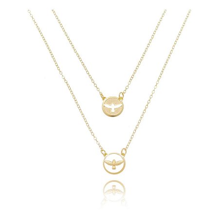 Escapulário Espirito Santo Banhado A Ouro 18k