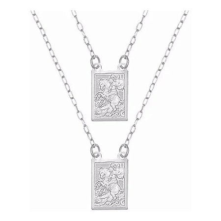 Escapulário Religioso São Jorge Prata Pura 990