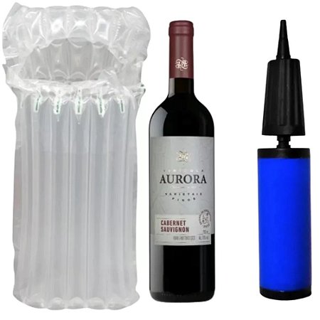 25un Protetor Inflável Wine Bag Com Bomba Para Transporte de Garrafas
