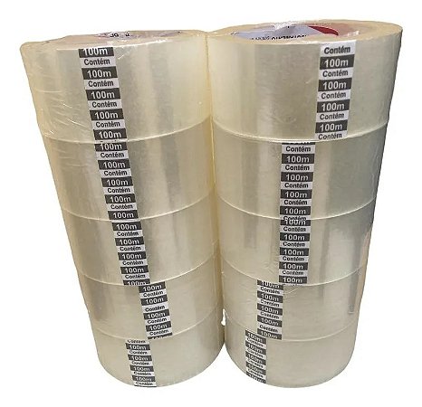 10un Fita Adesiva Transparente 45cm x 100m
