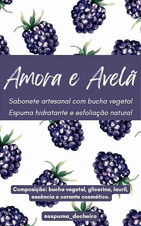 Sabonete com Bucha Vegetal Amora e Avelã