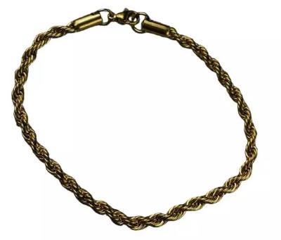 Pulseira Aço Inox Modelo Baiana Dourada