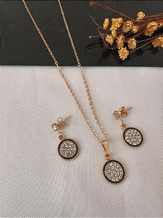 Conjunto Ana Azavedo Colar + brincos banhados a ouro