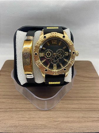 Conjunto Relogio + Pulseira folheada Ana Azevedo