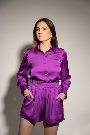 CONJUNTO CETIM FUCSIA