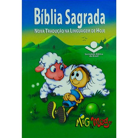 Bíblia Sagrada Mig & Meg SBB, Capa de Plástico com Impressão Holográfica Tamanho Pequeno, NTLH