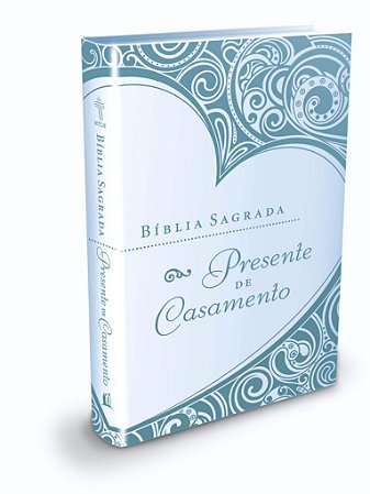 Bíblia Sagrada Presente de Casamento, Capa Luxo Flexível Azul Tamanho Grande, NTLH
