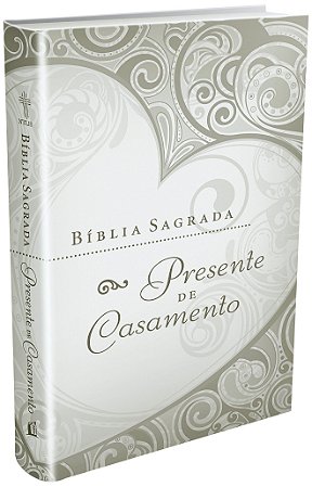 Bíblia Sagrada Presente de Casamento, Capa Luxo Flexível Cinza Tamanho Grande, NTLH