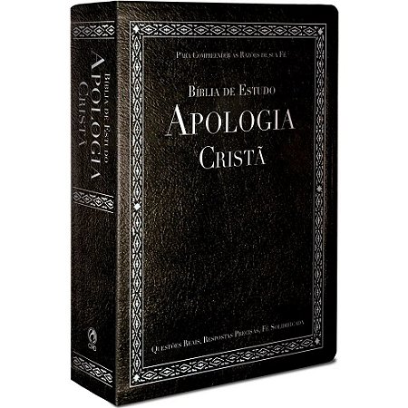 Bíblia de Estudo Apologia Cristã, Capa Luxo Preta Tamanho Grande, Almeida RC