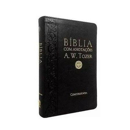 Bíblia de Estudo com Anotações A. W. Tozer, Capa Luxo Preta Tamanho Grande, Almeida RC