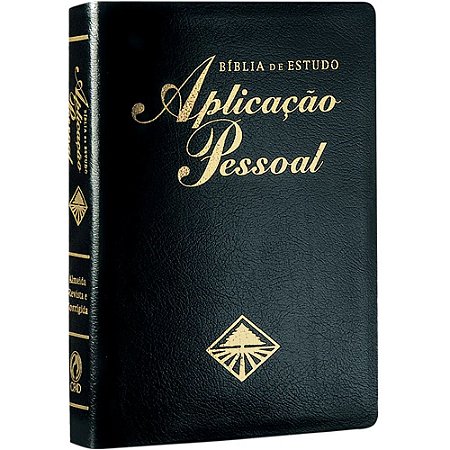 Bíblia de Estudo Aplicação Pessoal, Capa Luxo Preta Tamanho Médio, Almeida RC