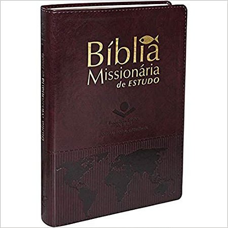 Bíblia Missionária de Estudo, Capa Luxo Couro Sintético Vinho Nobre, Almeida RA