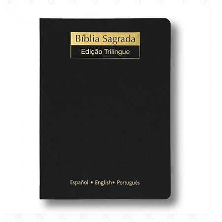 Bíblia Sagrada Edição Trilingue, Capa Luxo Preta Tamanho Médio, NVI