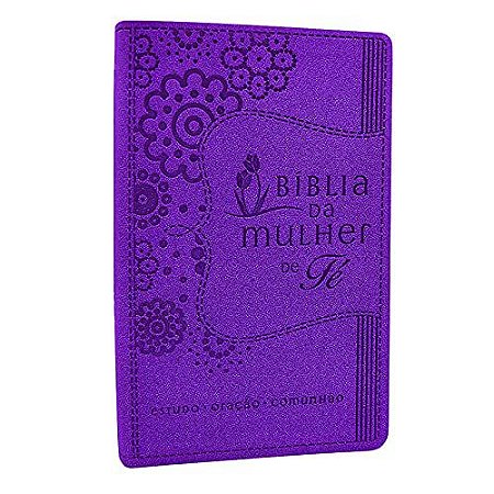 A Bíblia da Mulher de Fé, Capa Luxo Roxo Tamanho Grande, NVI