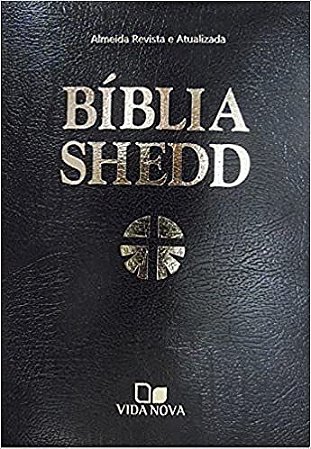 Bíblia Shedd, Capa Luxo Covertex Preto, Tamanho Médio, Letra Média, Almeida RA