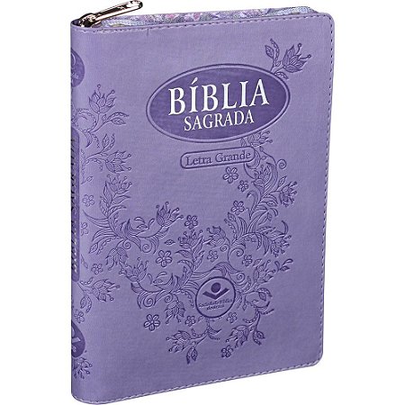 Bíblia Sagrada Letra Grande, Capa Luxo Couro Sintético Roxo Tamanho grande, NTLH