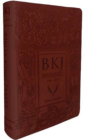 Bíblia  King James - BKJ, Capa Luxo Couro Sintético Marrom Tamanho Grande, BKJ
