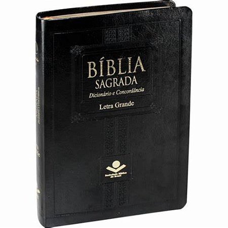 Bíblia Sagrada, com Dicionário e Concordância, Capa Luxo Preta Tamanho Médio, letra grande, Almeida RA