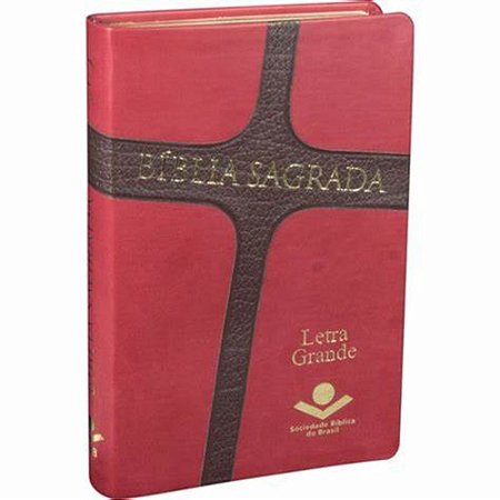 Bíblia Sagrada, Capa Couro Sintético Vermelha Tamanho Médio, letra grande, Almeida RA