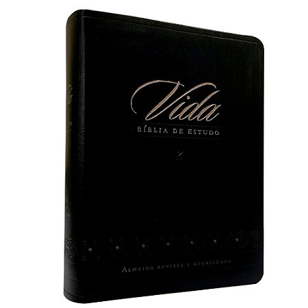 Bíblia de Estudo Vida, Capa Luxo Preto Tamanho Médio, Almeida RA