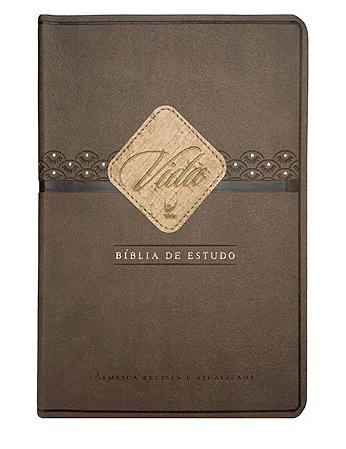 Bíblia de Estudo Vida, Capa Luxo Marrom Café Tamanho Grande, Almeida RA