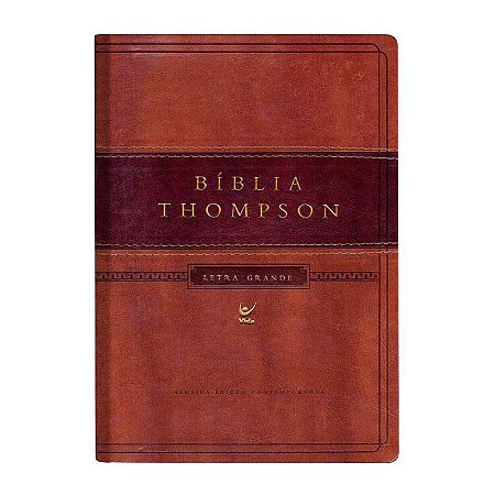 Bíblia Thompson, Letra Grande, Pal. Jesus em vermelho, Sem Índice, Capa Luxo Marrom Tamanho Grande,  AEC  Ed.Vida