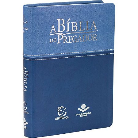 A Bíblia do Pregador SBB, Tamanho Médio, Capa Luxo Azul Claro/Escuro, Letra Normal, Almeida ARC065BPRL