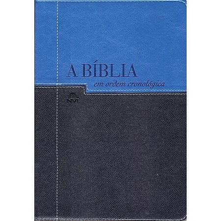 A Bíblia em Ordem Cronológica, Capa Luxo Azul Claro e Escuro Tamanho Grande, NVI