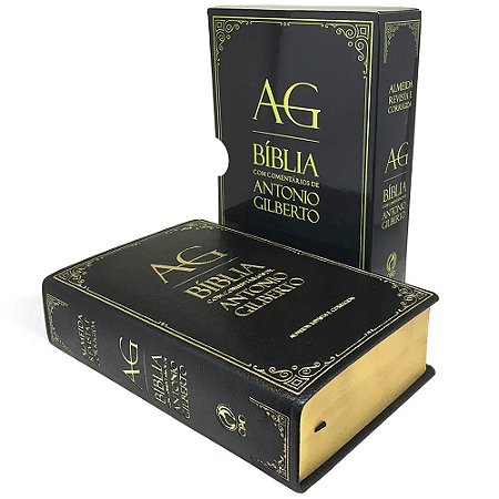 Bíblia Com Comentários de Antonio Gilberto, Capa Luxo Preta Tamanho Grande, Almeida RC - ARC065BAG