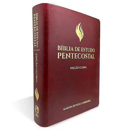 Bíblia de Estudo Pentecostal, Capa Luxo Vinho Tamanho Grande, Almeida RC - Edição Global