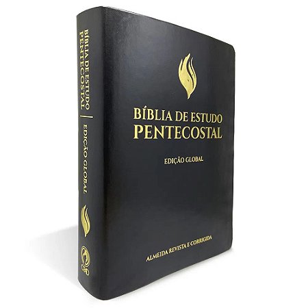 Bíblia de Estudo Pentecostal, Capa Luxo Preta Tamanho Grande, Almeida RC - Edição Global