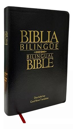 Bíblia Bilingüe Inglês e Espanhol SBB, Capa Luxo Preta Tamanho Médio, GNT