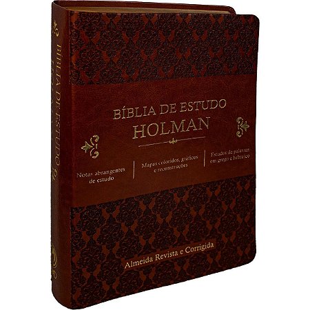 Bíblia de Estudo Holman SBB, Capa Luxo Marrom Tamanho Grande, Almeida RC - ARC085BEH