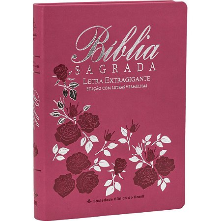 Bíblia Sagrada Letra Extragigante SBB, Capa Luxo Rosa Pink Tamanho Grande C/Índice, ARC - ARC085TILEXGLV
