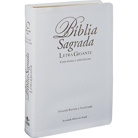 Bíblia Sagrada Letra Gigante SBB, Capa Vinil Branca Tamanho Médio, Almeida RA - RA067TILGIW